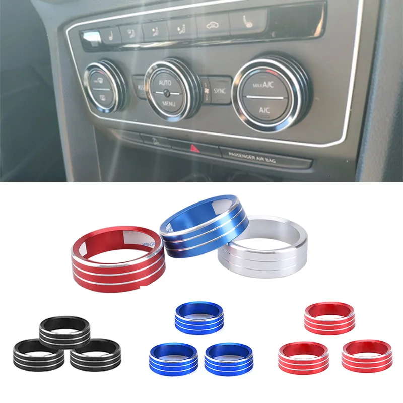 Air Conditioning Knob Decorative Cover Ring Adjust Trim Cover For VW Tiguan Atlas T-roc Ateca FR Passat B8 Variant 2017-2019
