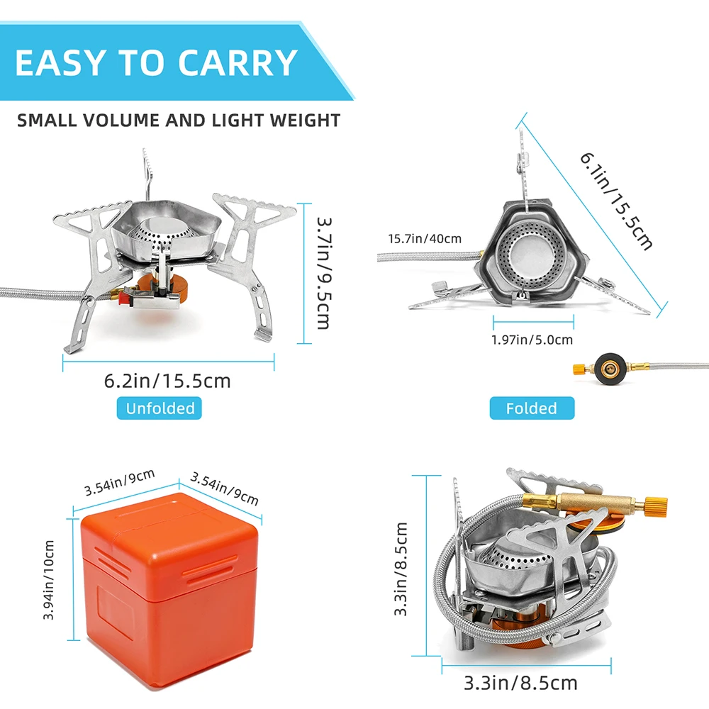 3500W Camping Gas Stove Windproof Outdoor Gas Burner Portable Folding Split Tourist Equipment For Cooking Hiking