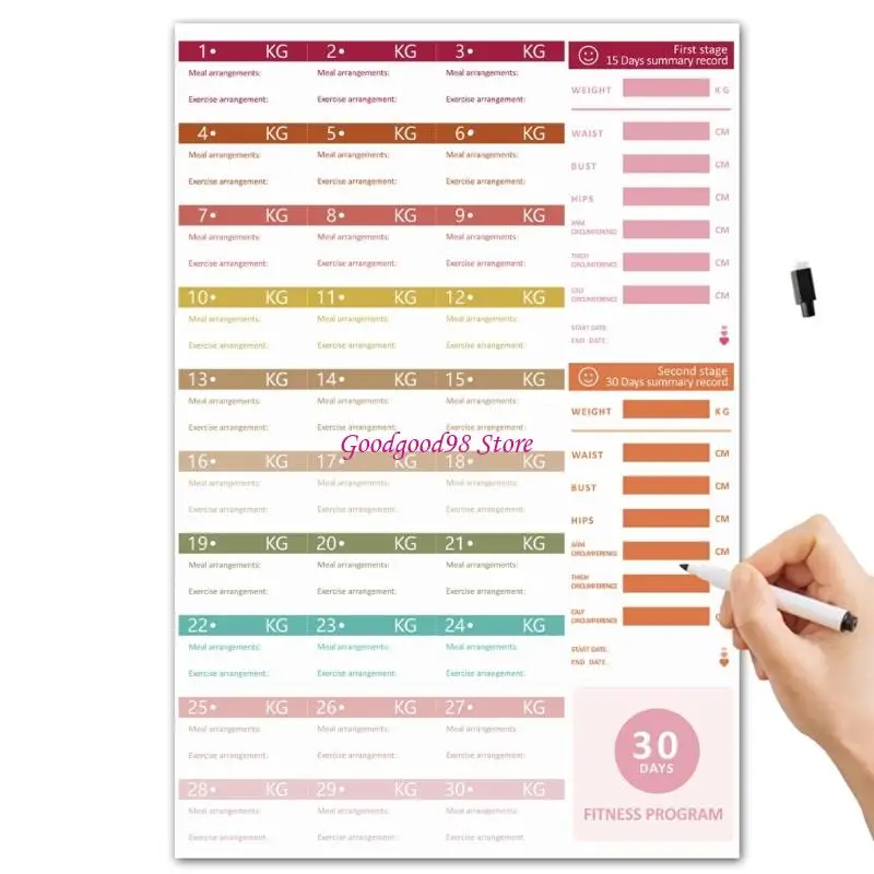 Programma allenamento organizzatore fitness planner programma fitness impermeabile per uomo w8ec