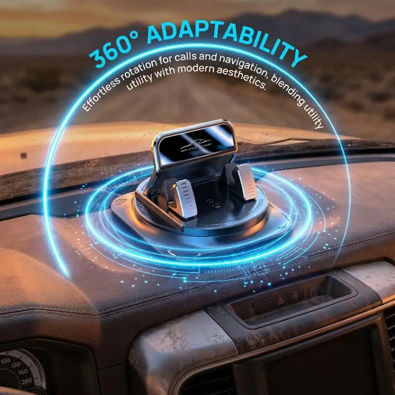 Support de téléphone portable pour tableau de bord de voiture, rotatif à 360°, fixation adhésive, support universel stable pour téléphone portable, accessoires pour voiture