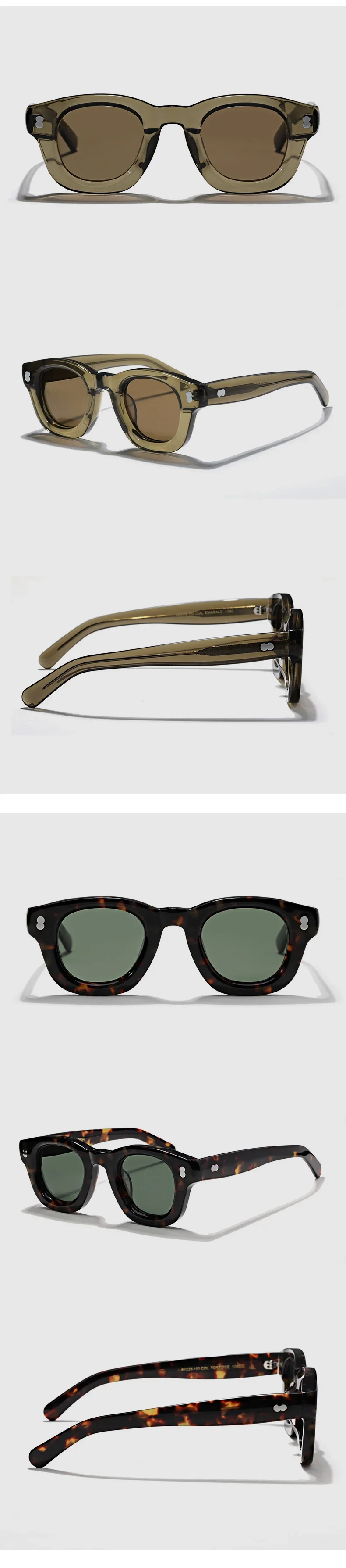 Thick Acetate Round Sunglasses Luxury Brand Original New Men Handmade Eyewear Trendy Women Outdoor Protection UV400 Sun Glasses