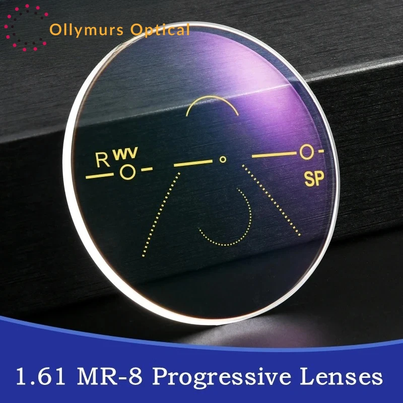 

OLLYMURS без оправы MR-8 MR-7 ультра прочные HD асферические фотохромные очки с защитой от синего света прогрессивные мультифокальные линзы 1 пара