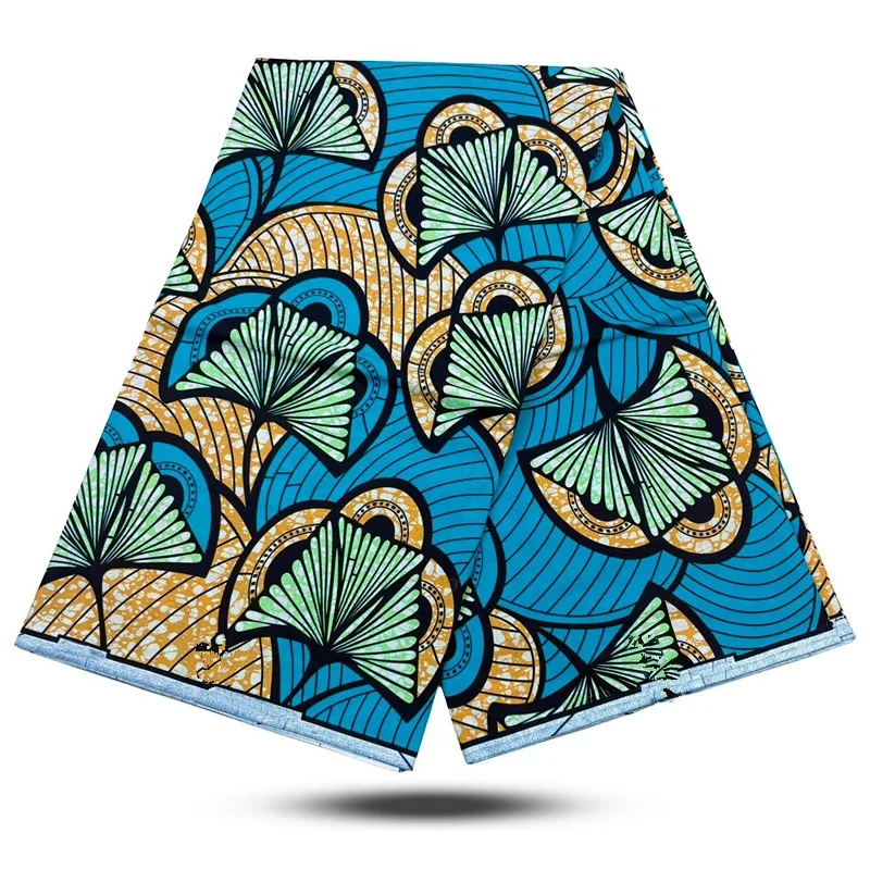 Nuevo material Super 100% algodón, 6 yardas de tela africana auténtica con estampado de cera, tela suave Ankara con estampado de cera, tela Pagne para mujer, para costura DIY.