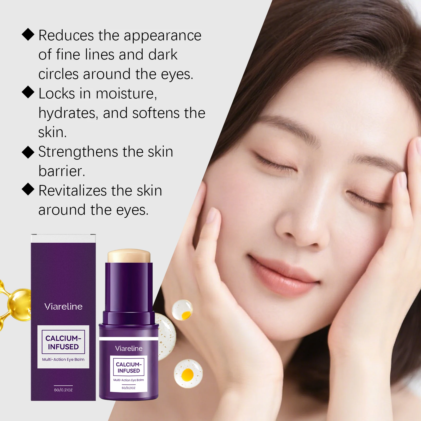 Calcium Volume for Face and Eyes Collagen Moisturizing Vitamin E Repairing Essence Deep Hydration Nourishing Beauty Wand