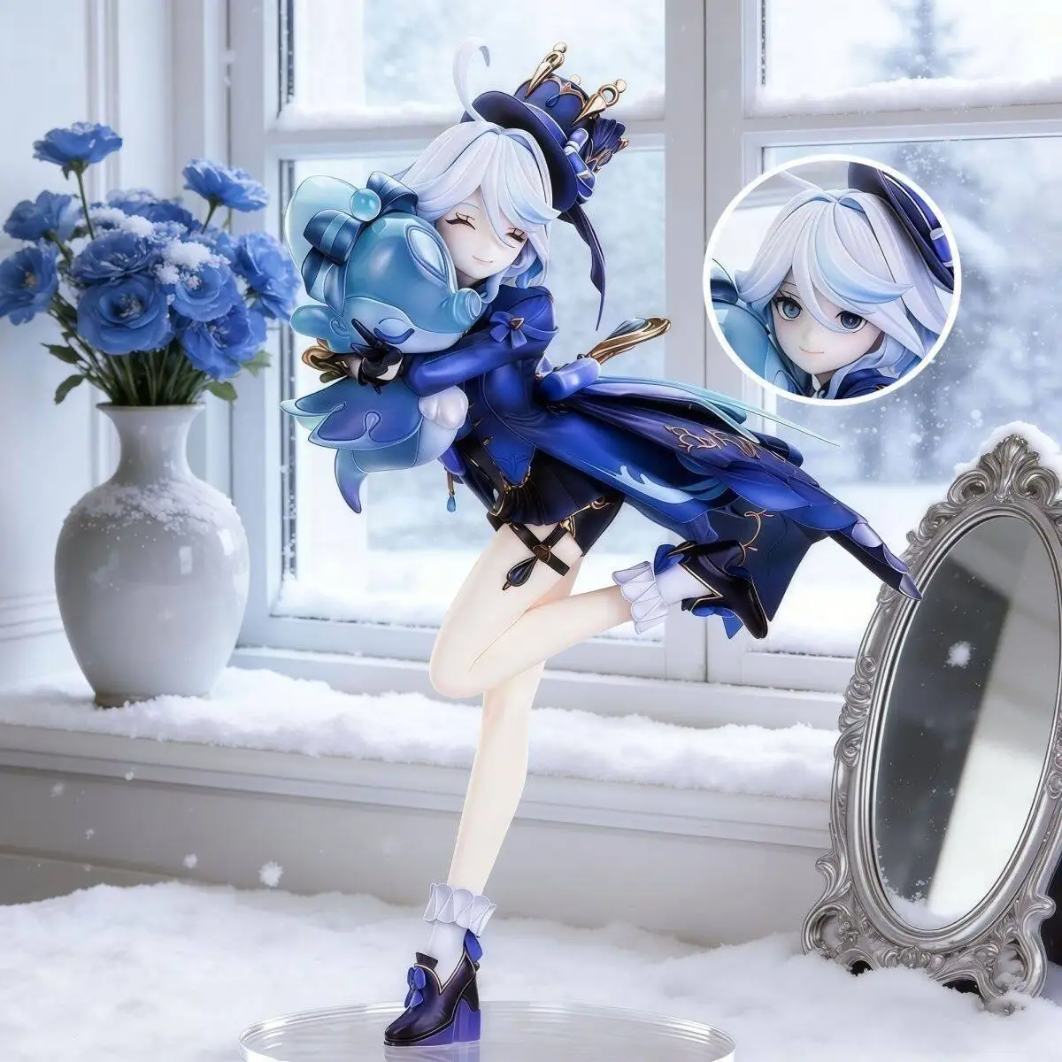 Genshin Impact Furina Figur Ganyu Figuren Schuluniform Ganyu Figurine PVC-Statue Modellpuppe Ornament Sammlerstück Spielzeug Geschenk