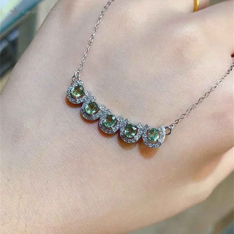 

New 925 Silver Necklace With Natural Sapphire, To Be Shipped With Appraisal Certificate