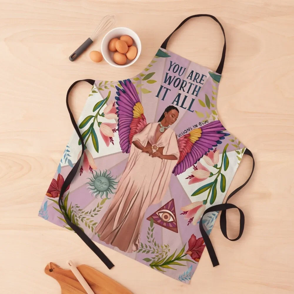 You really worth it all Apron painting Things For Kitchen Kitchen Items Apron