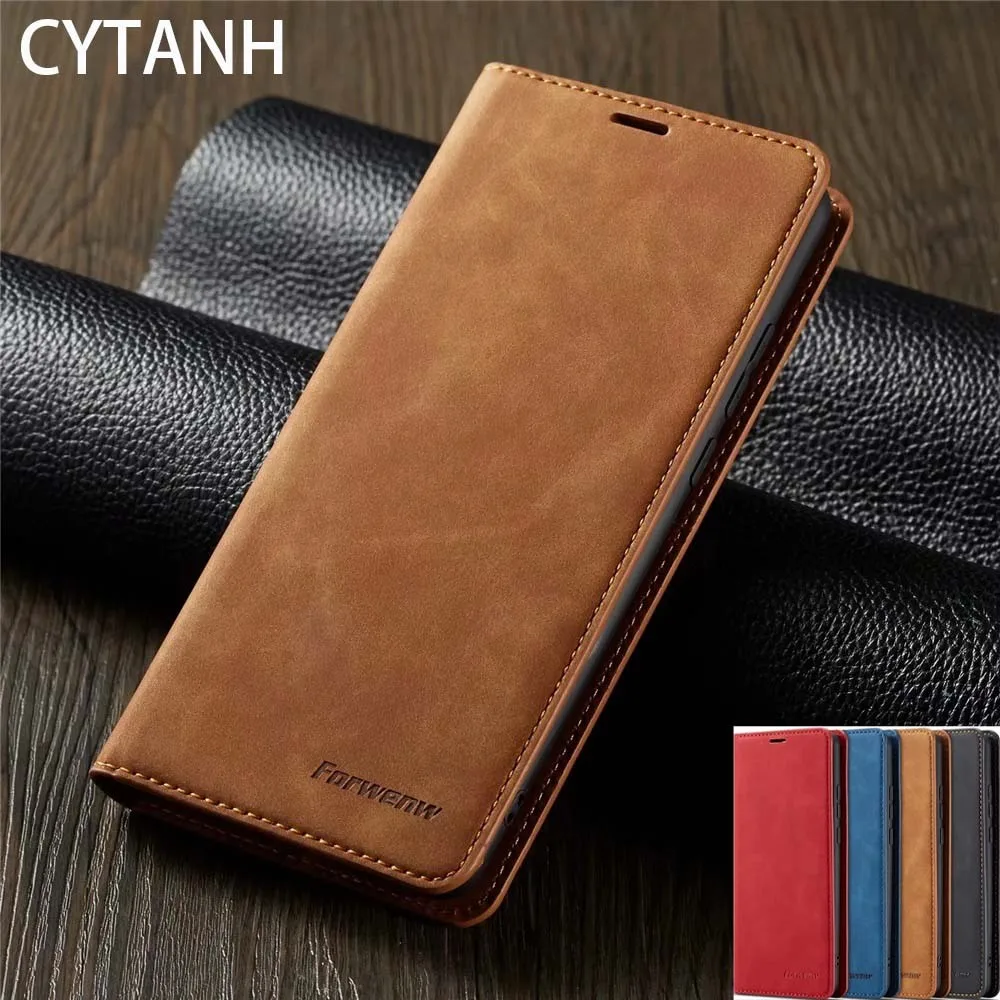 Кожаный чехол для Samsung Galaxy S21 S20 FE A51 A71 A52 A72 A23 Ultra S10 S9 S8 Plus A12 A32 A42 A21S A50 A70 Cover B56N