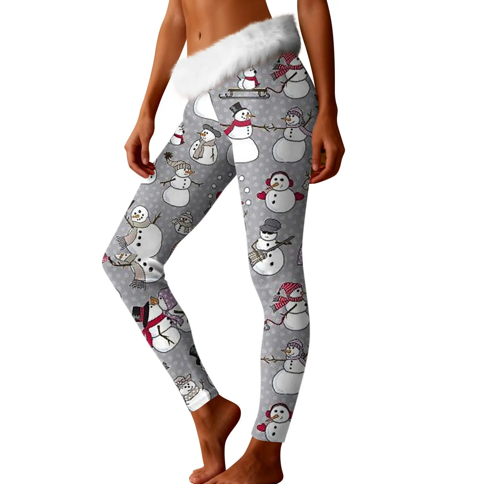 Christmas Printed Casual Leggings Ladies' Fashionable Casual Leggings Christmas Pattern Leggings Home Leggings