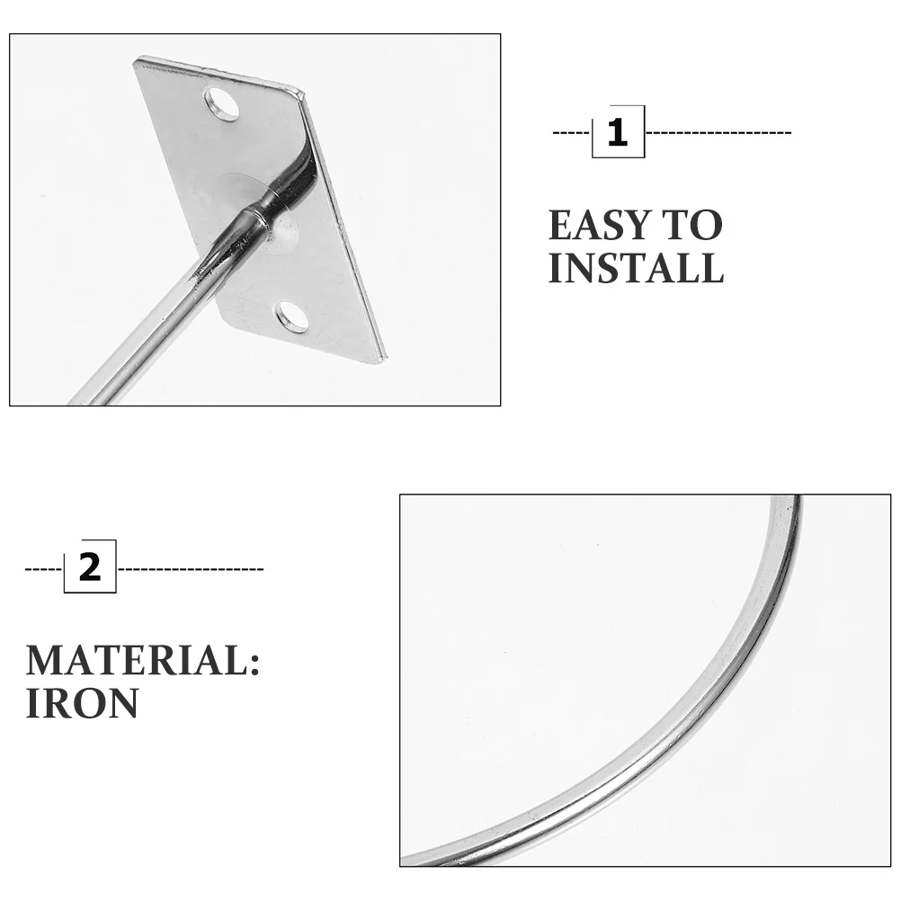 

2Pcs Wall Mounted Ball Holder Sturdy Metal Basketball Stand for Football Soccer Rugby Display and Storage Household