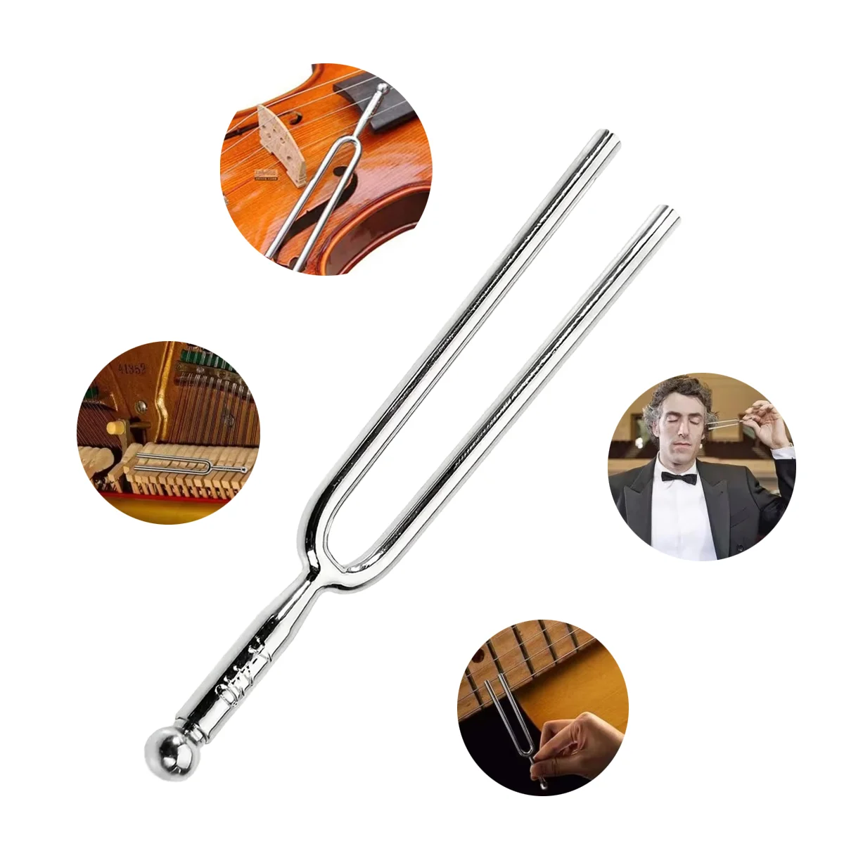 Diapasão de Aço Miwayer 440Hz, Ferramenta de Afinação Musical de Alta Precisão para Palco e Sala de Aula com Qualidade de Som Pura e Estável