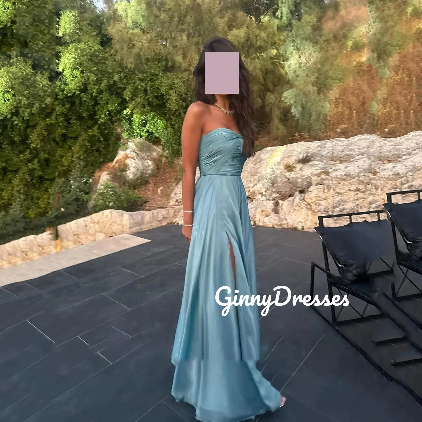 Dubai Luxus-Abendkleid, individuelle A-Linie, trägerlose Cocktailkleider für Damen, bodenlange Rüschenkleider für besondere Anlässe