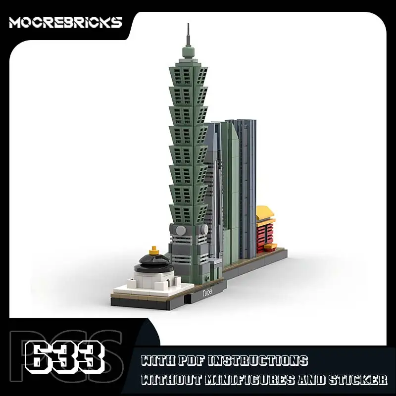 Mini MOC Architecture Building Blocks para Crianças, Tijolos Clássicos, Clássico Puzzle Gift, Taito Skyline Model, Architecture Street View