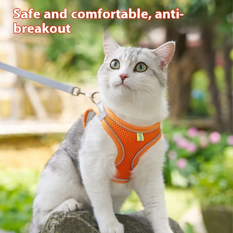 

Cat traction rope anti-break free special cat small dog chest strap universal pet puppy set