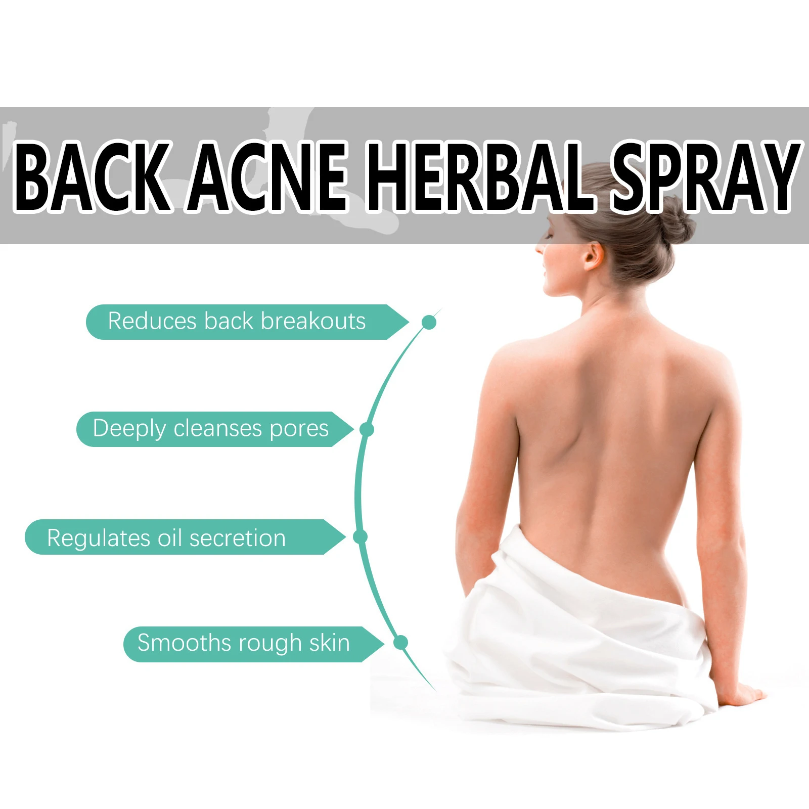 Back Acne Remover Spray Remove Blackhead Oil Control Soothing Redness Deeply Hydration Shrink Pores Body Pimples Removal Spray - view 5