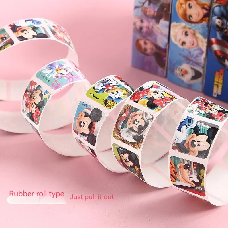 Disney Kids Cartoon Stickers Cute Elementary School Student Roll Stickers Kindergarten Bonus Stickers One Piece Dropshipping