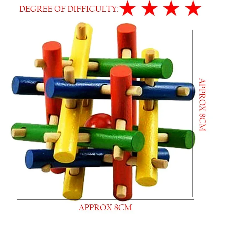 Kongming Lock 중국 전통 장난감, 독특한 나무 퍼즐, 클래식 지능 큐브, 교육용 장난감, 창의적인 3D 퍼즐, 1 개