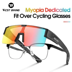 WEST BIKING Photochromic Cycling Glasses Fit Over Myopic Sunglasses UV 400 Polarized Fishing Bike Goggles Cool Aesthetic Eyewear