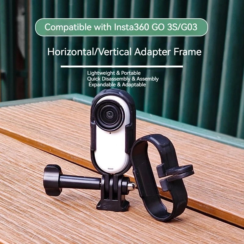 

For Insta360 GO3/GO 3S Action Camera Mount Set - Vertical Horizontal Adapter Long Screw Heat Dissipation Bracket Protective Case