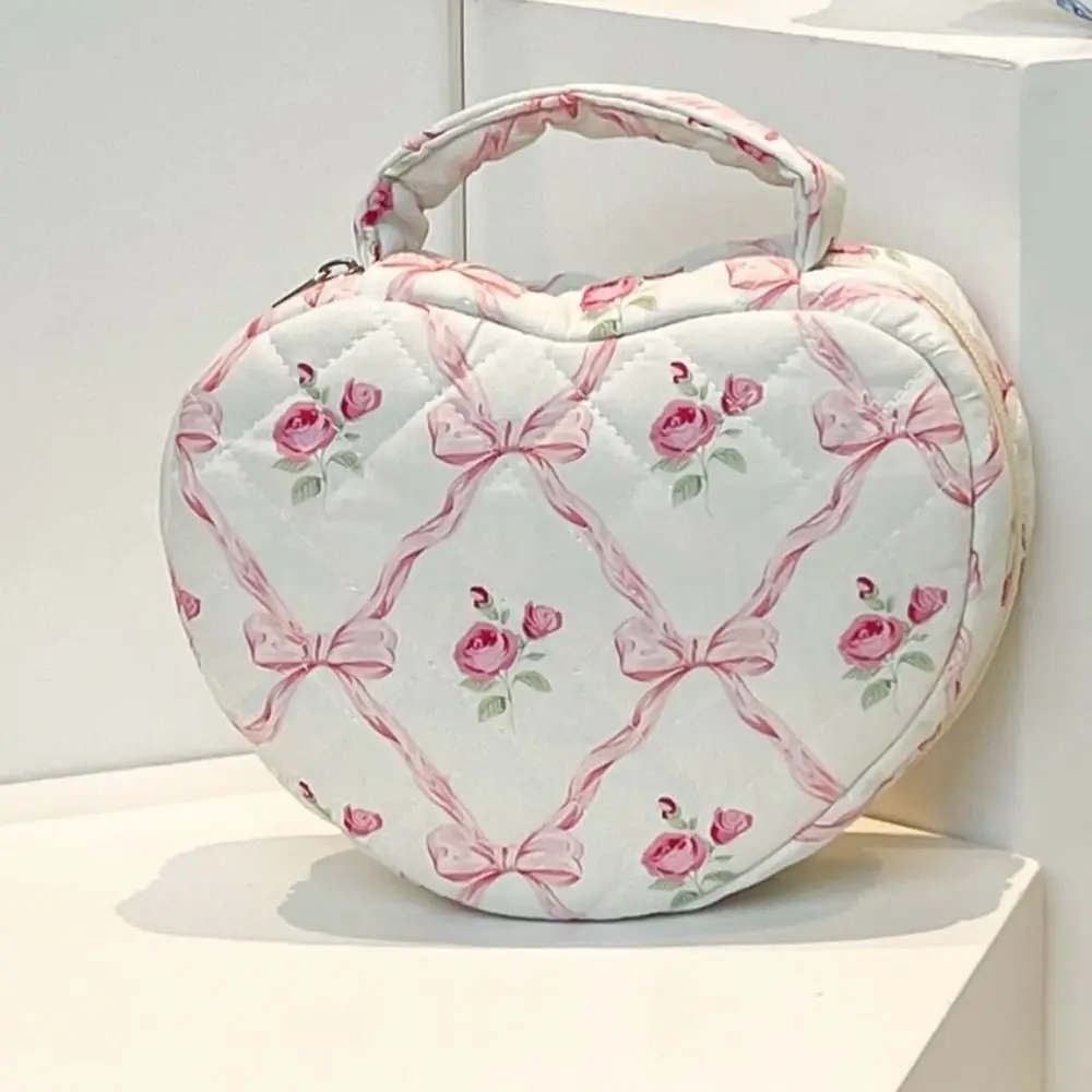 

Стильная косметичка-органайзер с цветочным узором и ручкой, большая вместимость, для хранения мелочей