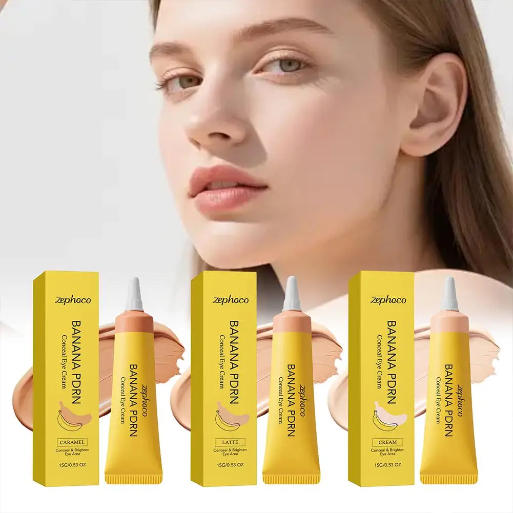 15g Dark Circles Banana PDRN Concealer Cover Blemishes Eye Brightener Non-sticky Under-Eye Concealer Moisturizer Eye Care Cream