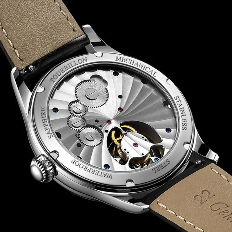 Aesop Real Flying Tourbillon Movement Mechanical Watches Luxury Watch for Men Skeleton Tourbillon Watch Sapphire Official Store