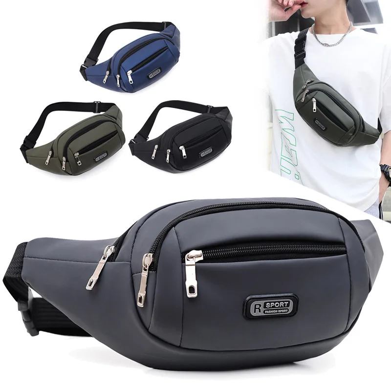 Bolsa de cintura impermeável para homens e mulheres, bolsa para celular, bolsa de peito de grande capacidade, esportiva, de negócios, caixa, carteira