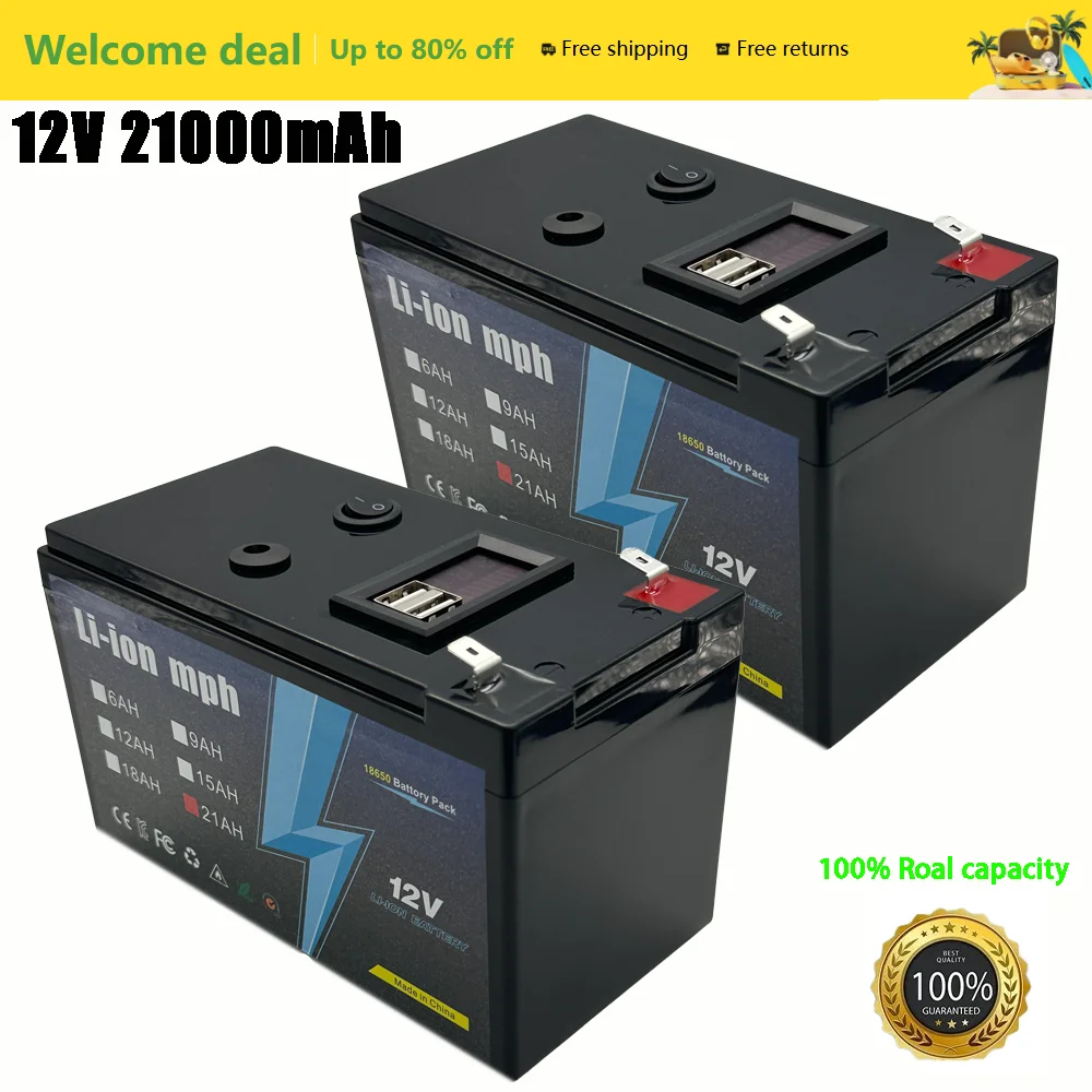 AliExpress Li-ion mph 12V 21Ah LiFeP04 Battery Deep Cycle Lithium Battery 30A BMS 6000+ Cycles Perfect for Solar Fish Finder Power Wheel Boat Home RV