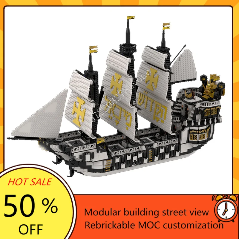 

4363PCS MOC Medieval St Michael's Galleon Ship Building Block Warship Model Technical Bricks Set DIY Creative Kids Toy Xmas Gift