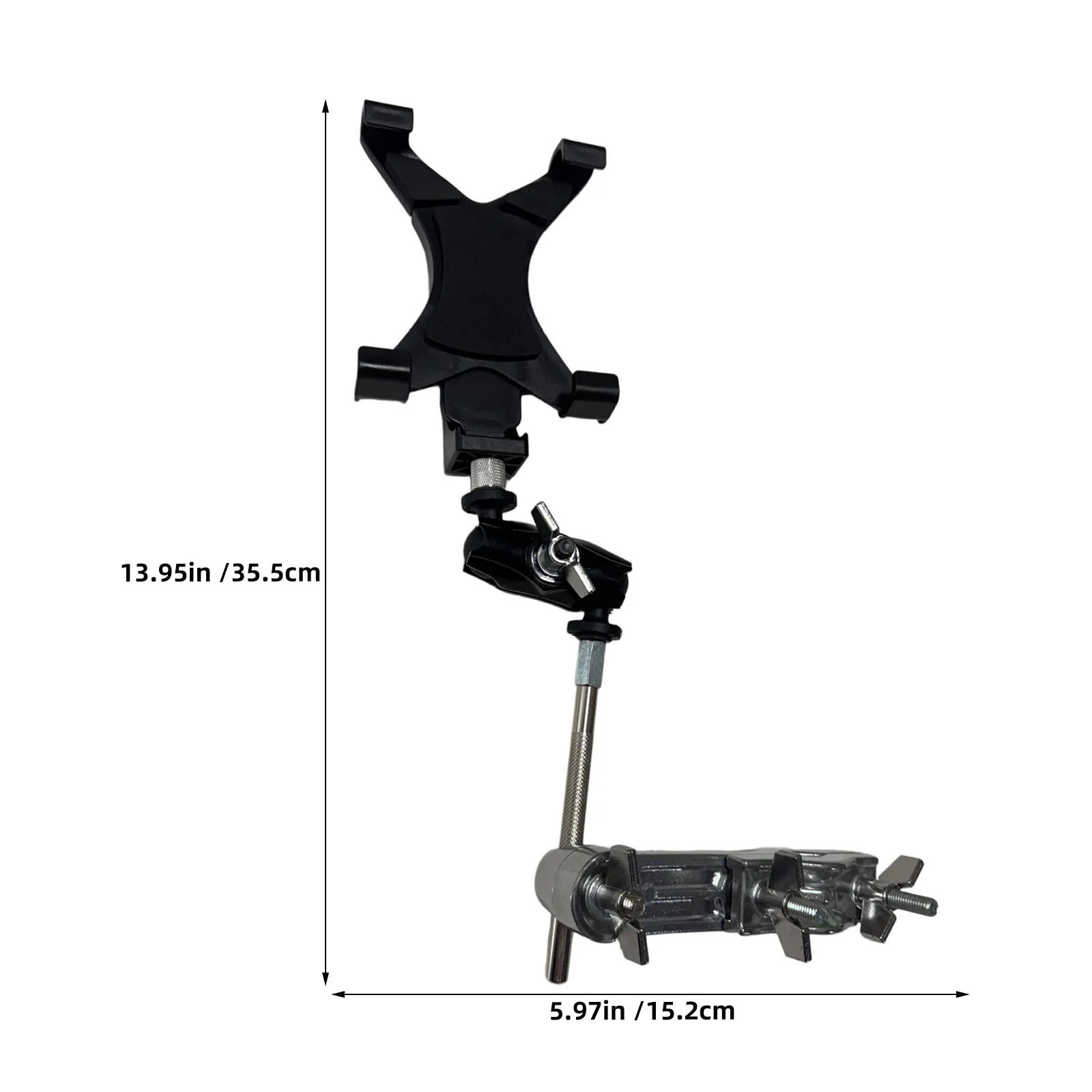 Drum Set Tablet Holder Adjustable Multi-Angle Drum Rack Clamp Stand Portable Music Sheet Holder for Electronic and Acoustic