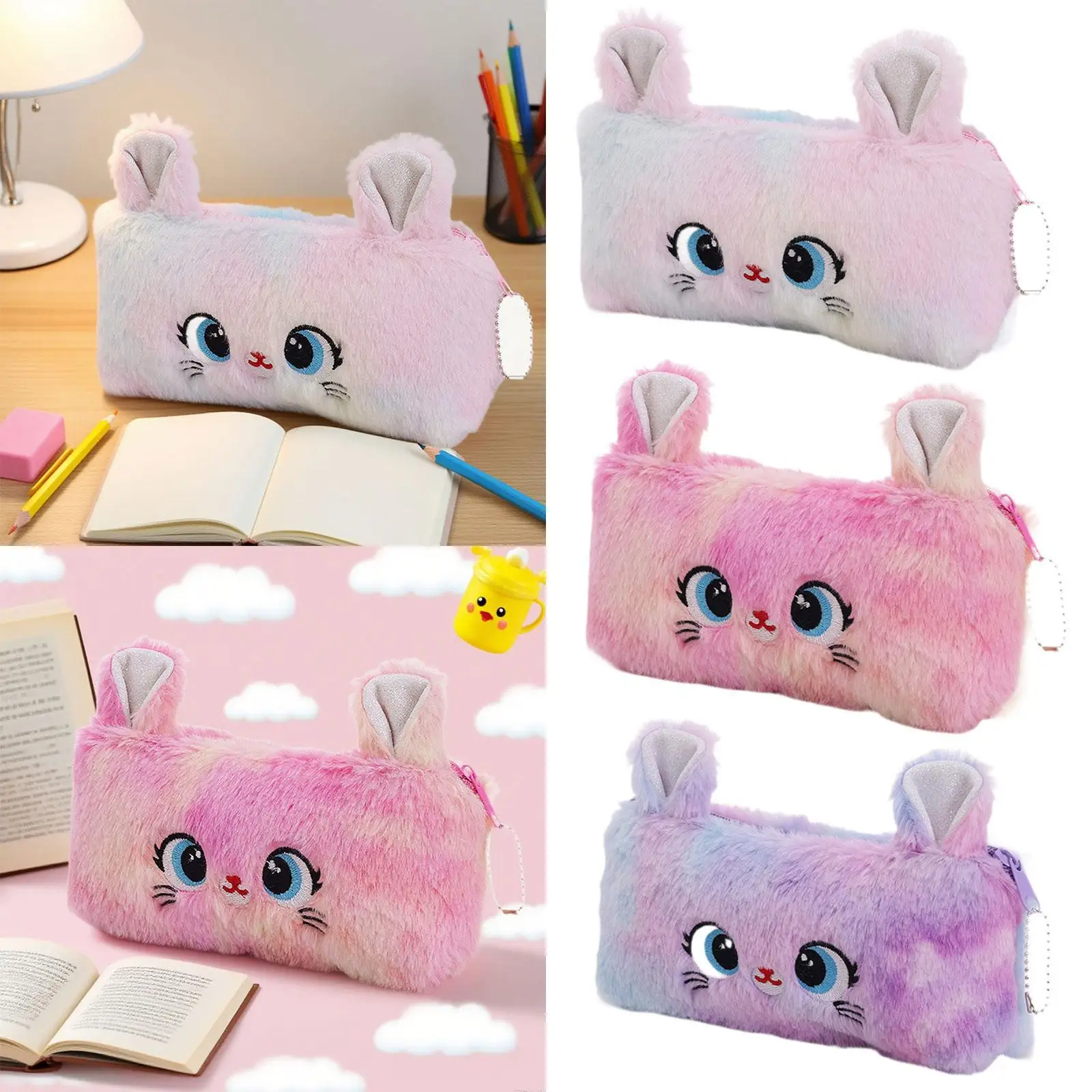 مقلمة بسحاب للإغلاق لطيفة، حقيبة مستحضرات تجميل خفيفة الوزن وحامل أقلام رصاص، حقيبة للمنزل، أعمال سفر للفنانين، مستلزمات #3