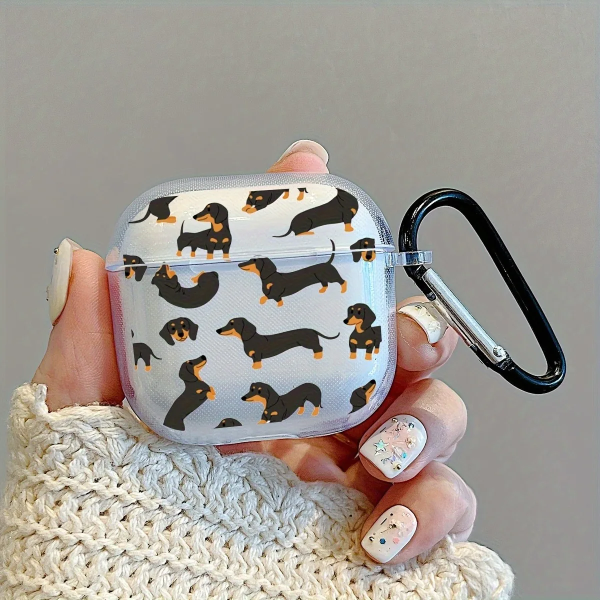 Casing AirPods3/4 Bluetooth nirkabel, untuk AirPods S3/4 bening TPU pola hewan beruang kartun untuk AirPods Pro/Pro2 dengan gantungan kunci penutup Earphone