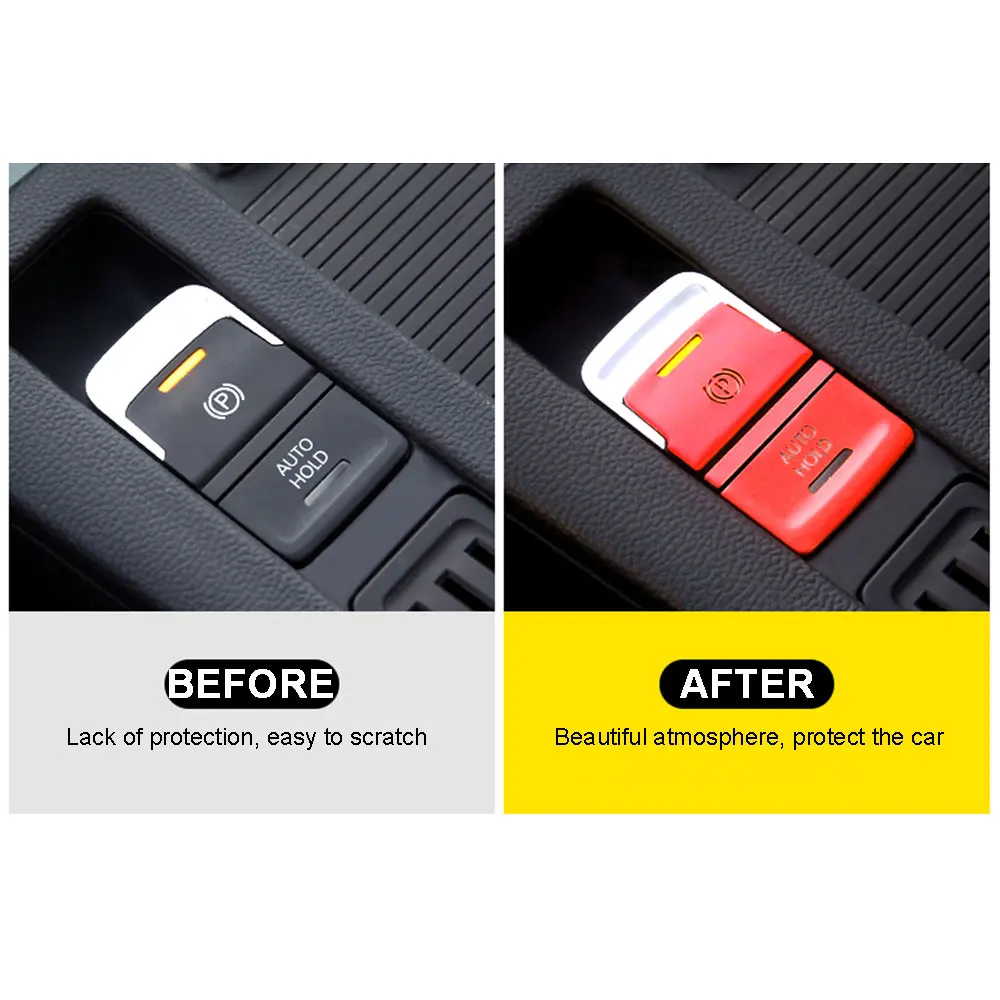 For VW Golf 7 7.5 MK7 AT 2015-2019 Car Handbrake Auto Hold P Switch Button Cover Cap Trim Protection Styling Accessories