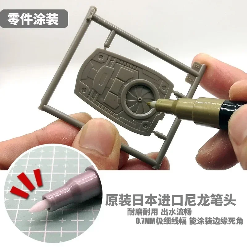 MSWZ W1 ~ W11 مجموعة أقلام تحديد ملونة معدنية لنموذج علامات اللمس الملونة المرسومة يدويًا MS037