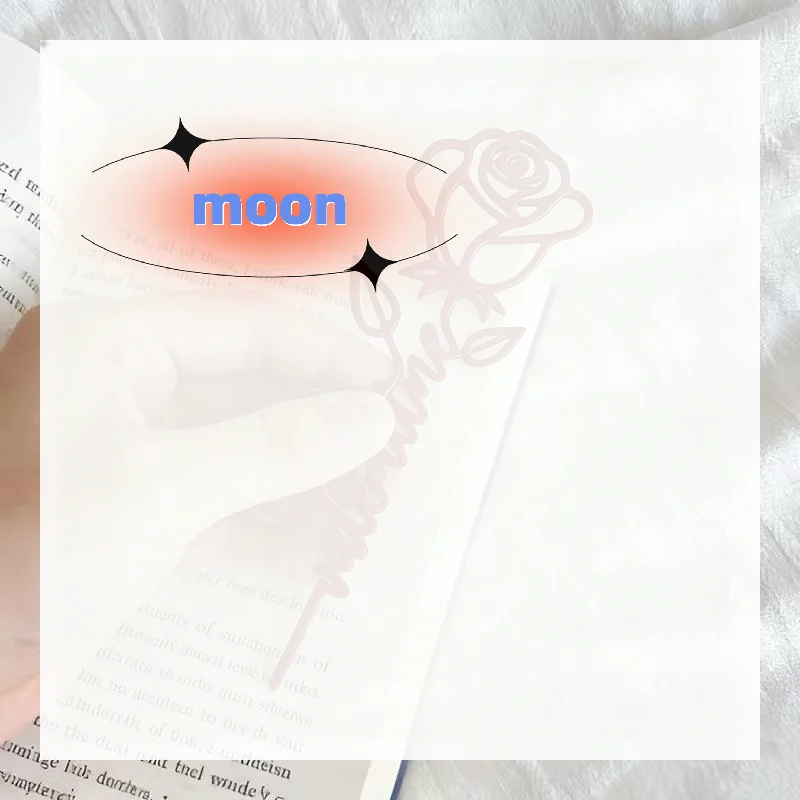 Rose Shaped Floral Page Clip Letter Style Bookmark Cute Romantic Decor for Readers Kids Back to School Supplies