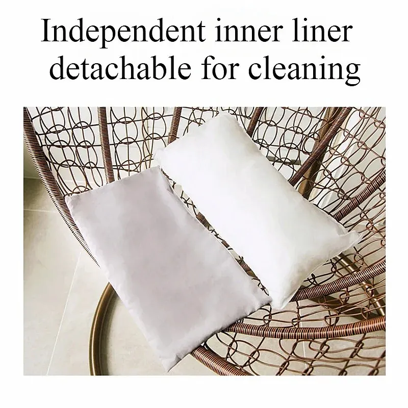 Hanging Rattan Egg Chair with Cushion for Patio Garden Outdoor Wicker Swing Lounger view 3