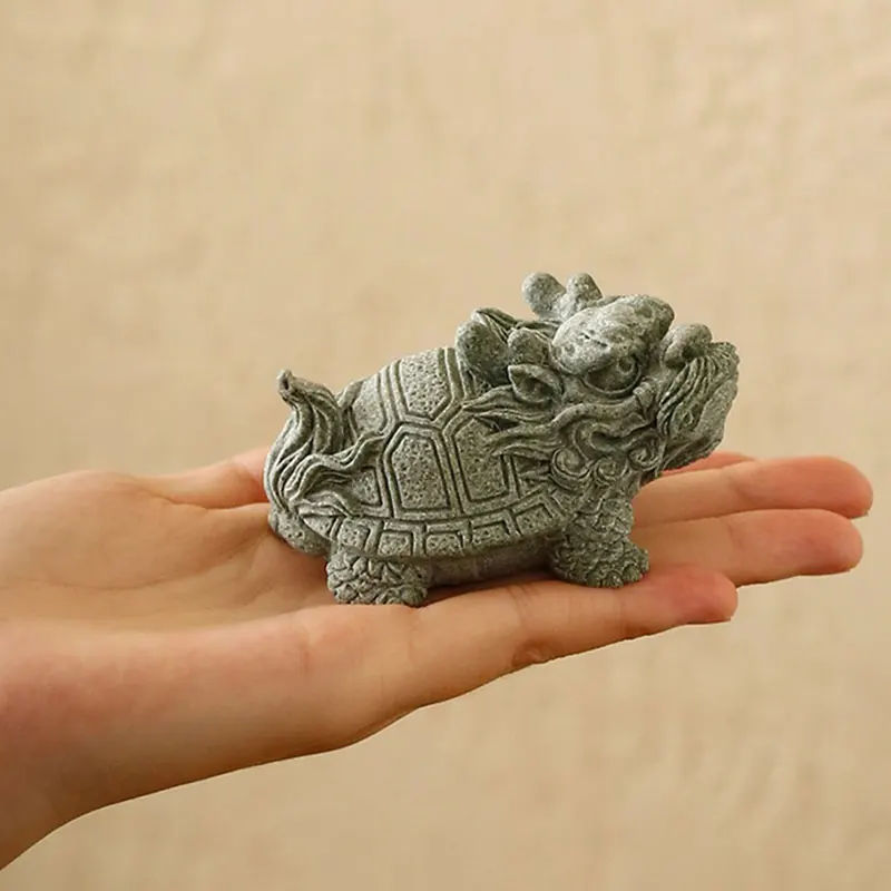 Chinese Legend Dragon Turtle Silicone Mold Concrete Home Decoration Feng Shui Decoration Plaster Mold Cement Dragon Turtle mold