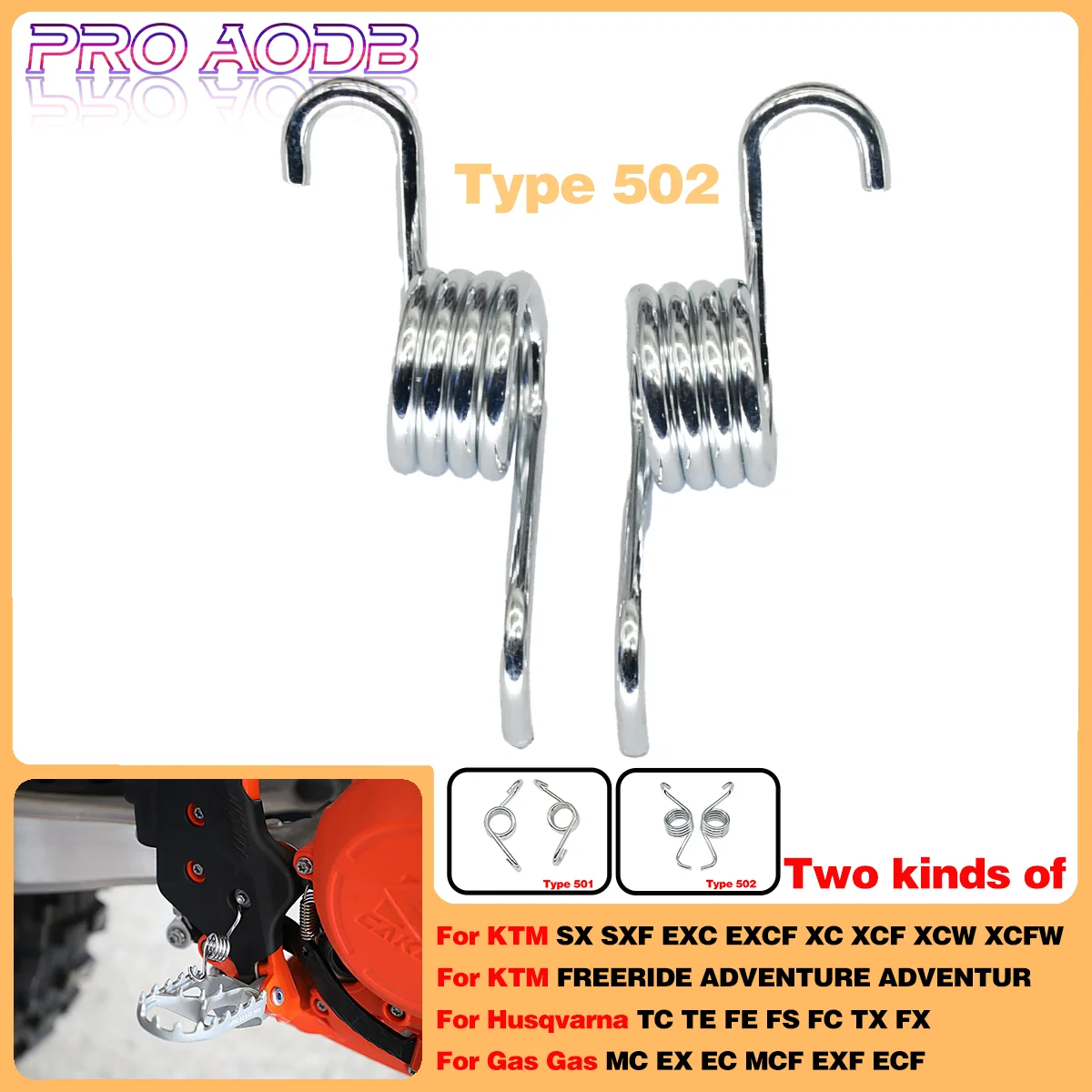 

Motorcycle Foot Pegs Footpegs Footrest Spring For KTM SX SXF EXC EXCF XC XCF XCFW 65SX 85SX For Husqvarna TC FC TE FE FS 125-501