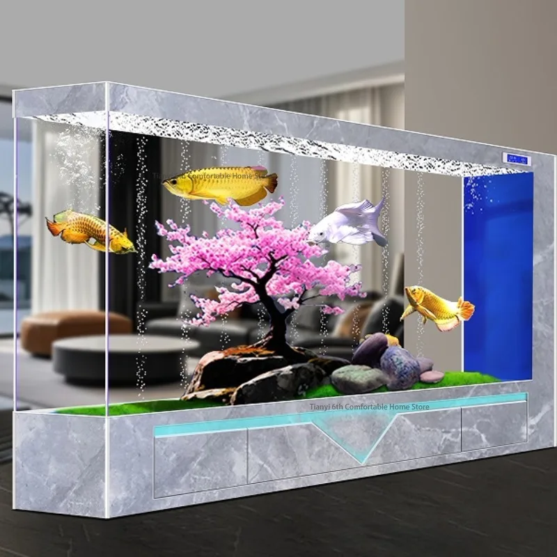 

Скандинавский элитный аквариум-перегородка из экологичного ультрапрозрачного стекла для гостиной, не требующий замены воды, товары для животных FYAQ