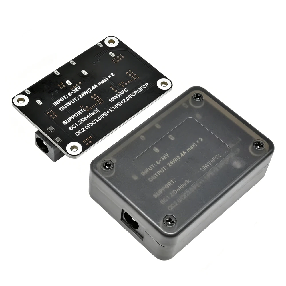 12V 24V to 5V 9V Dual USB Mobile Phone Fast Charging Power Supply Step-down Converter Module with Shell USB QC3.0 QC2.0 Car Char
