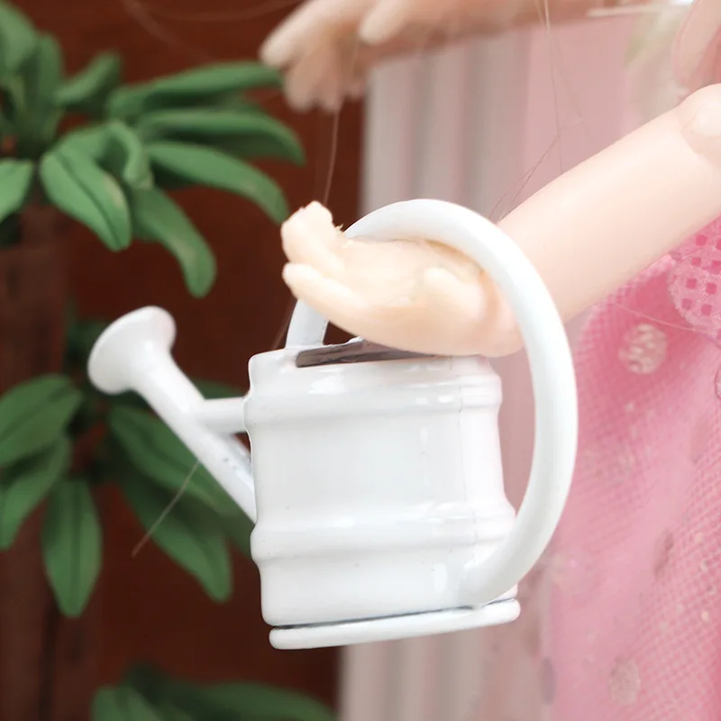 3picecs 1:12 مقياس دمية مصغرة حديقة المشهد الملحقات الأبيض مسقاة دمية ديكور الدعائم