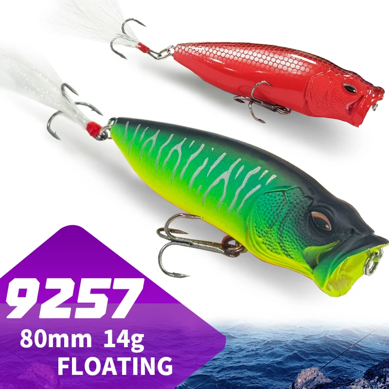 Popper Lure Topwater Bait 80mm 14g Fishing Bait Wobblers Hard Bait Icsa Artificial Fishing Tackle