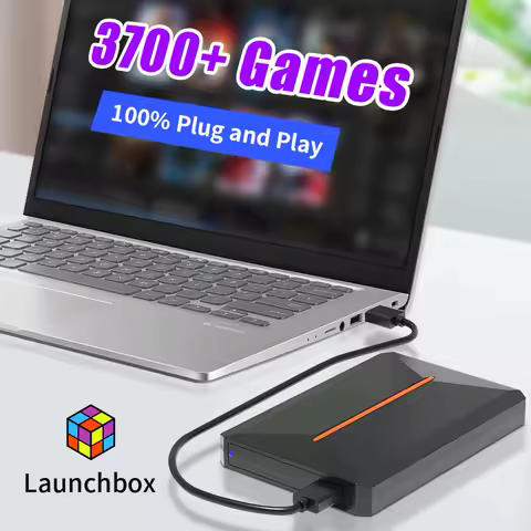 Launchbox 500G Portable Gaming HDD Retro Game Console With 3760+PC/3D Gamesfor PS4/PS3/PS2/WiiU/Wii/N64/DC/PS1 for Win PC/Laptop