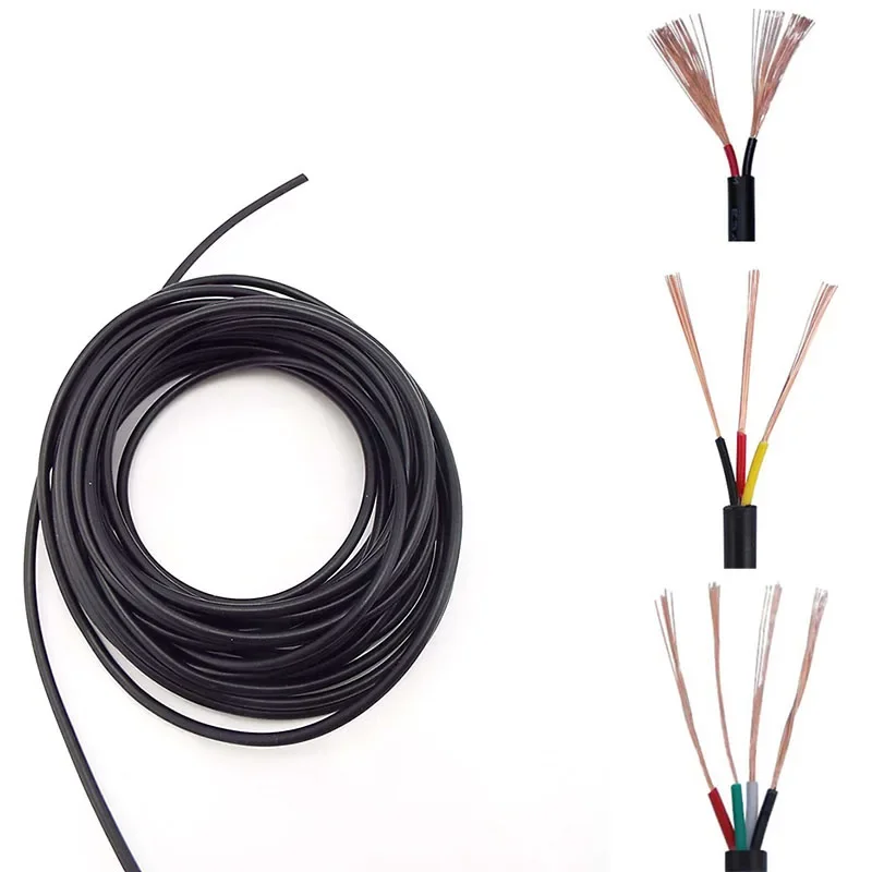 2 3 4 pin Core Sheathed Signal PVC Wire power cord Copper extension connector Audio 2464 Cable 28 26awg 24 22 AWG DC Soft line T