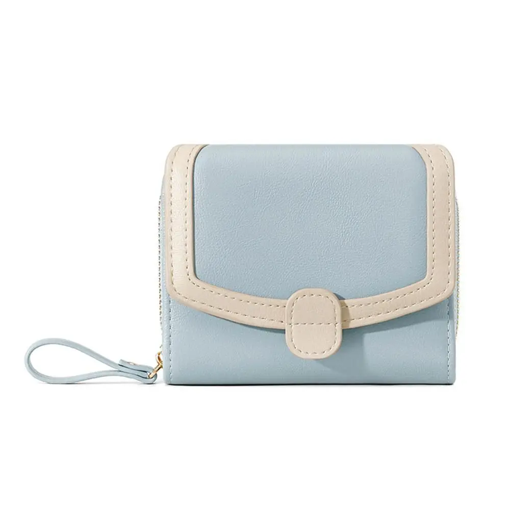 

Simple Solid Color Women's Wallet Pu Leather Minimalist Lady Wallet Short Fold Student Purse Card Holder