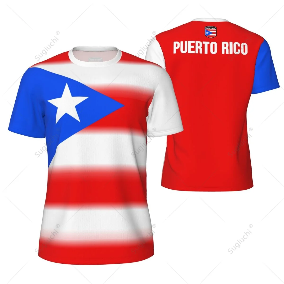 Sports Mesh T-shirt Puerto Rico Flag For Running Bike Soccer Tennis Football Fitness Tees 3D Printed Custom