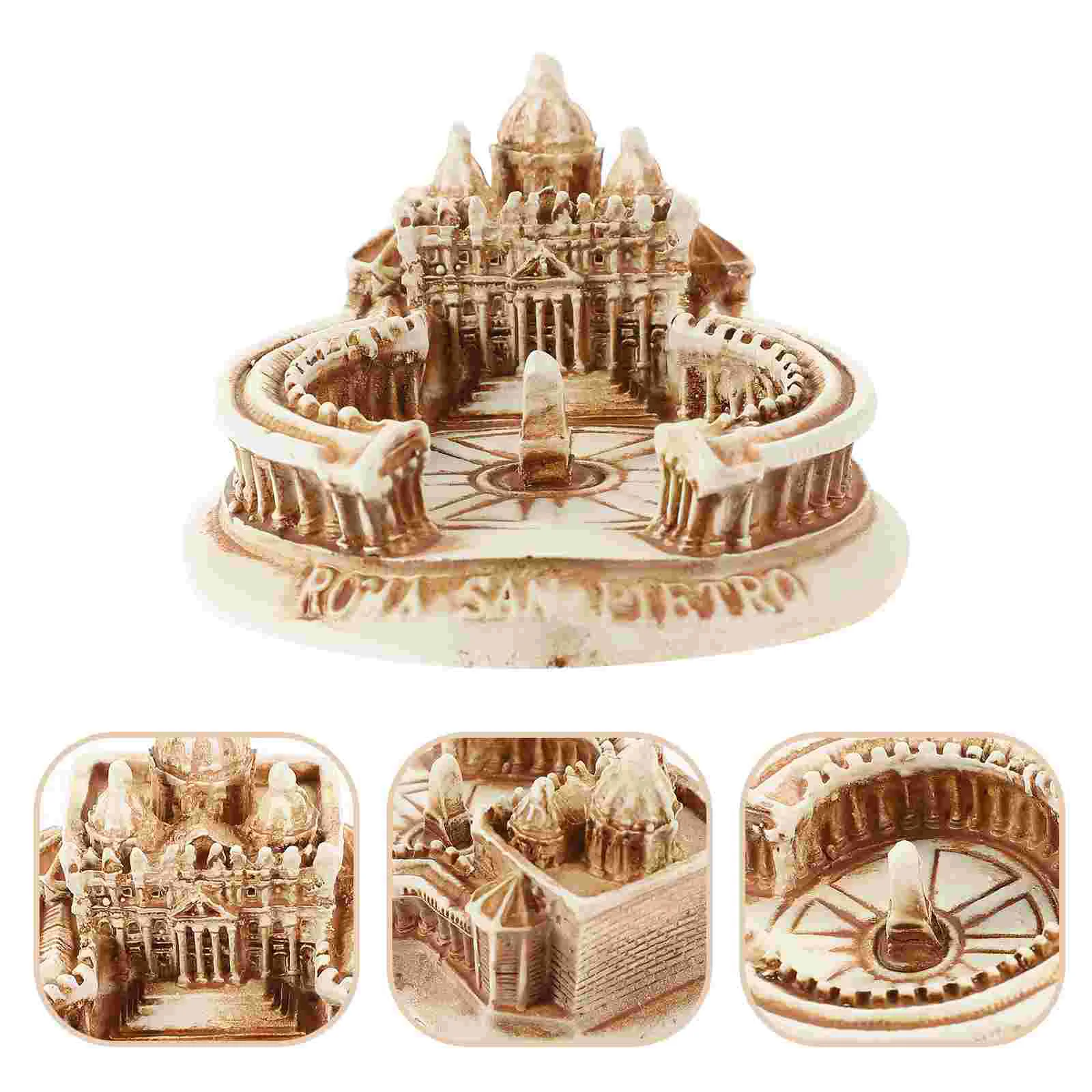 

Simulation Building Model Saint Peter's Basilica for Home Architectural Prop Ornament Office Decor Mini Resin Travel