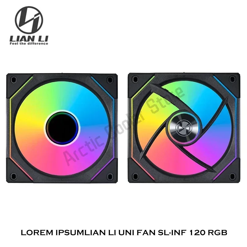 LIAN LI UNI FAN cermin SL-INF SL120 Evolution, cermin pendingin 12cm RGB Daisy-Chain l-connect 3 tanpa kabel, paket tunggal