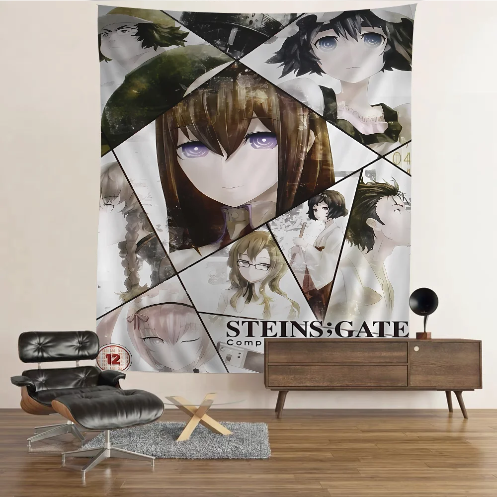 Steins Gate Hanging Bohemian Tapestry Hanging Tarot Hippie Wall Rugs Dorm Japanese Tapestry