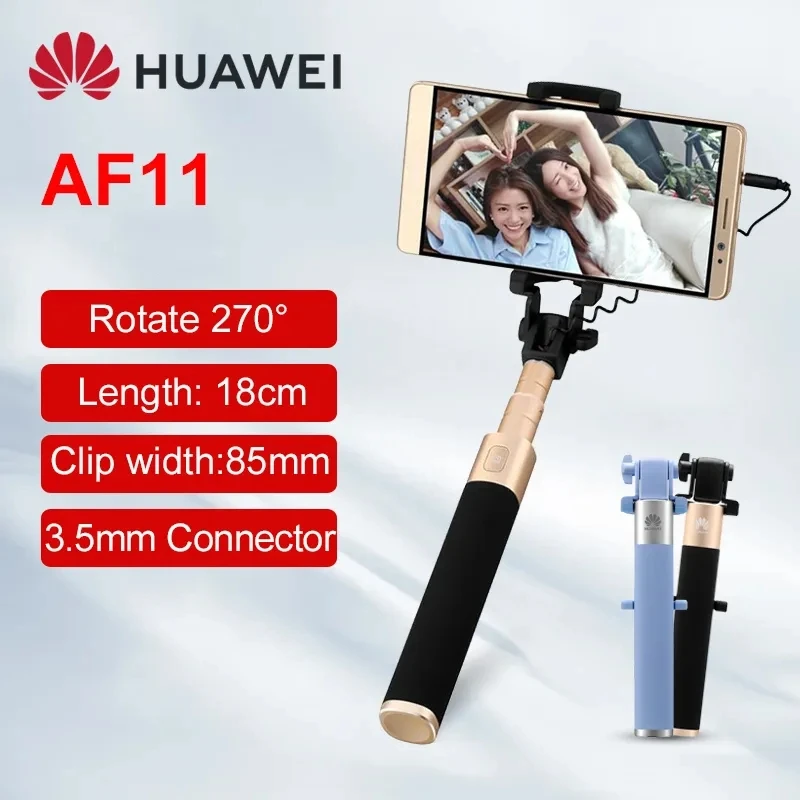 Huawei AF11 Selfie Stick Conector de 3,5 mm Trípode Selfie Stick 270 °   Soporte de teléfono con rotación para ISO Android longitud 18 cm